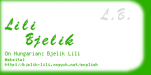 lili bjelik business card